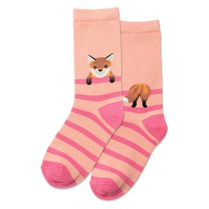 hotsox kid's fox stripe crew socks