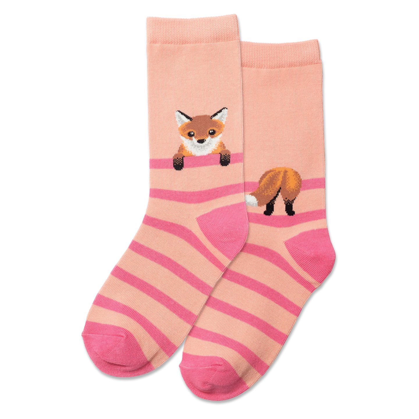 hotsox kid's fox stripe crew socks