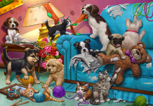 Vermont Christmas Company 100pc Paws Gone Wild Jigsaw Puzzle