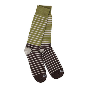 crescent sock company 1902  men's transit crew collection- wood stripe 207