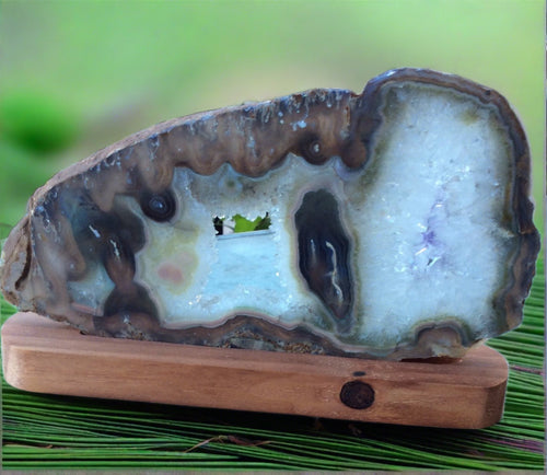 natural  amethyst geode slice