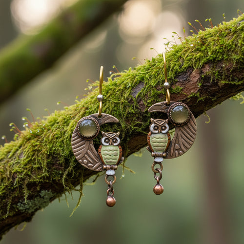 silver forest earrings- ne-0468
