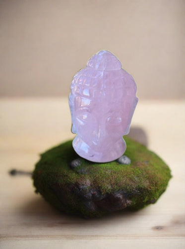 hand carved rose quartz buddha head