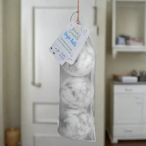 dzi handmade felt dryer balls: white marble, set of 3