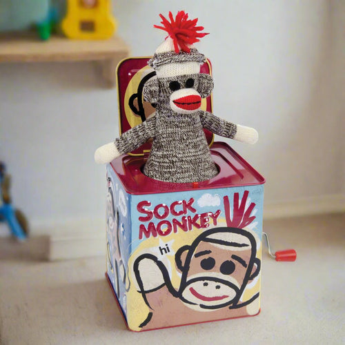 schylling toys sock monkey jack in the box