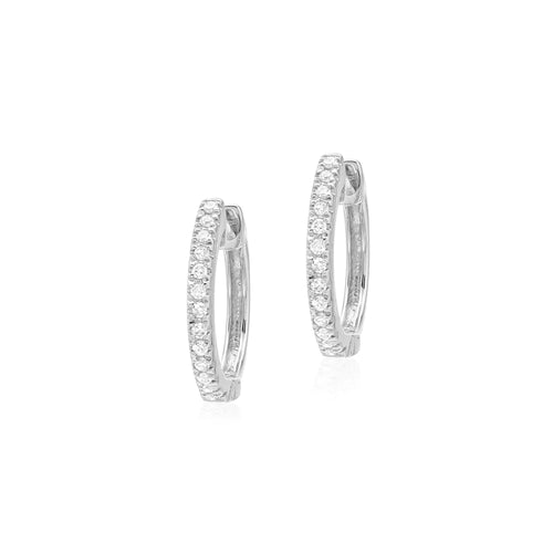 liven co. small diamond huggie earrings-white gold