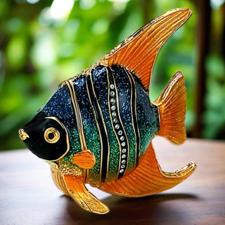 kubla crafts bejeweled angel fish box