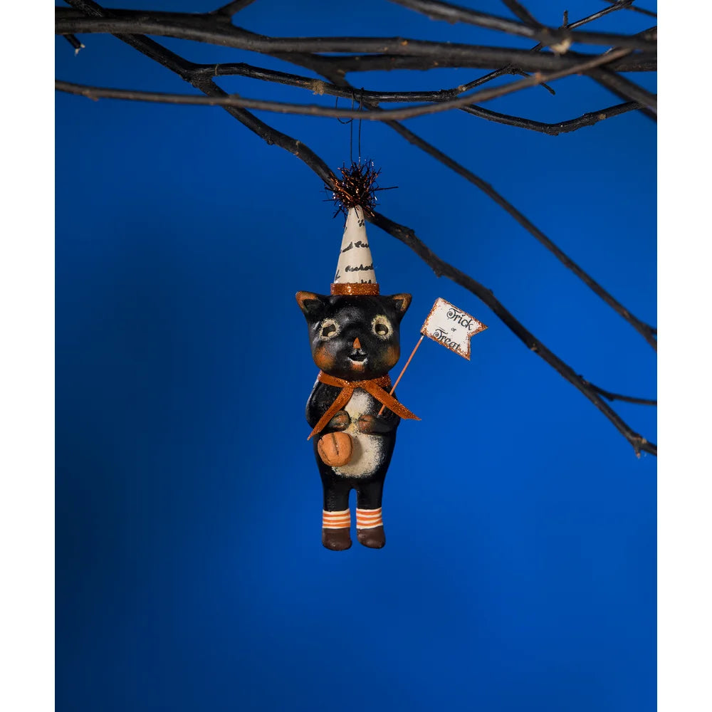 bethany lowe designs trick or treat kitty ornament