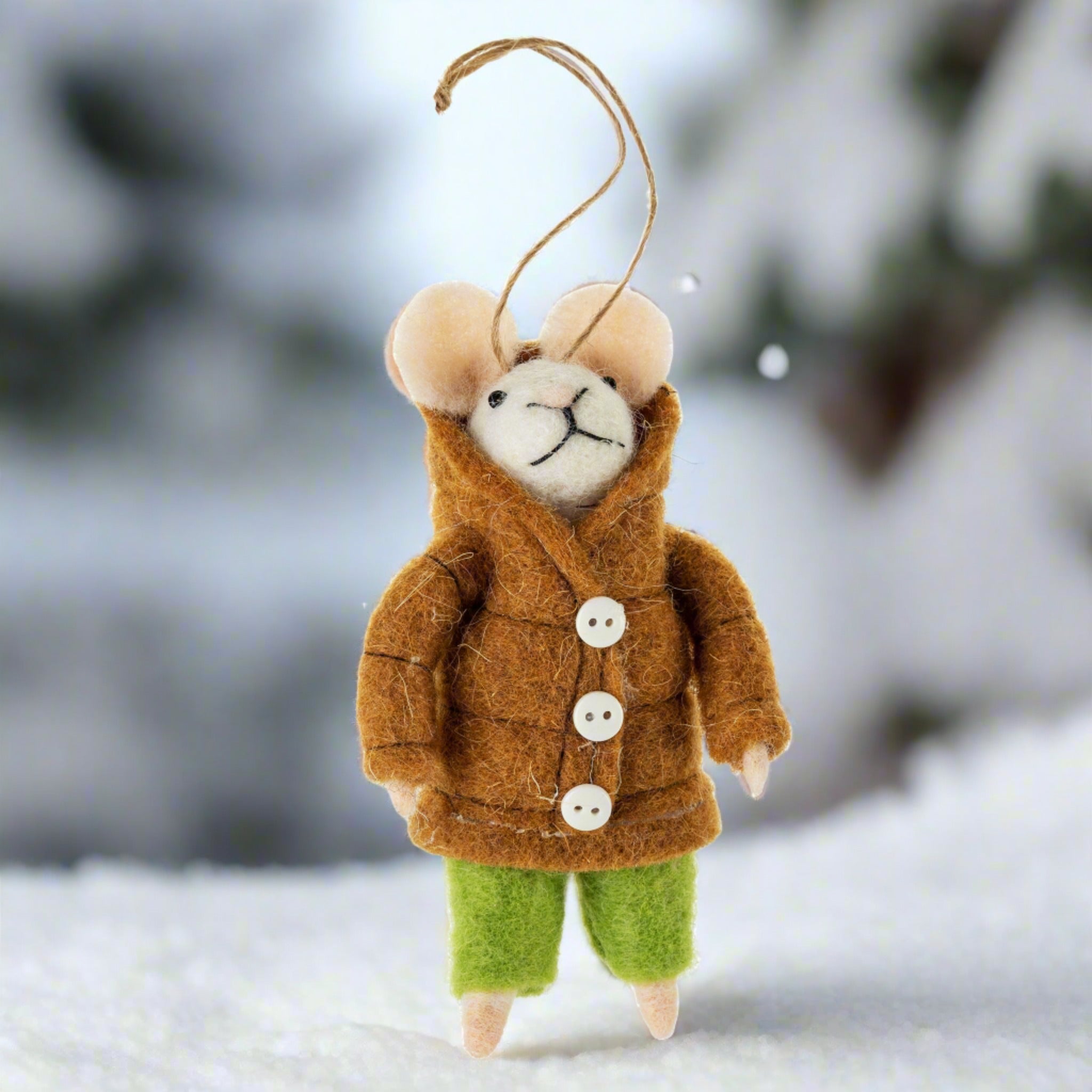 Apres Ski Felt Mice Ornaments/Set Of 2