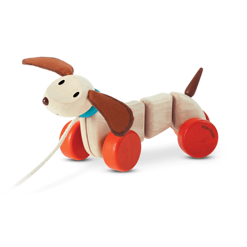 plan toys happy puppy pull along toy
