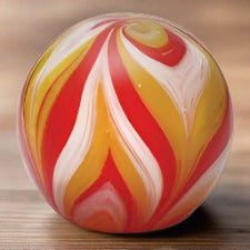 dynasty gallery large paperweight- feathers yellow and orange glow