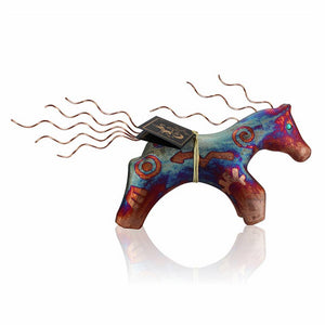 raku potteryworks spirit pony with copper & turquoise