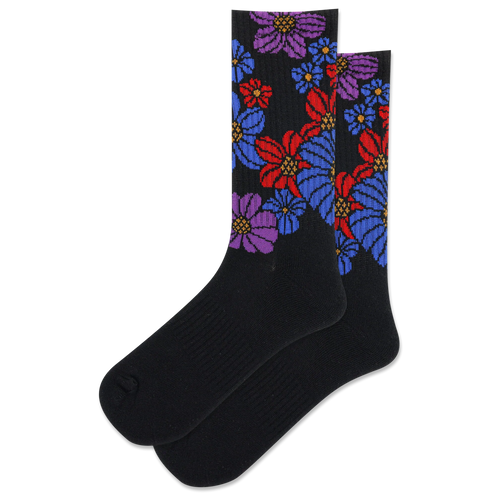hotsox women's retro floral crew sock