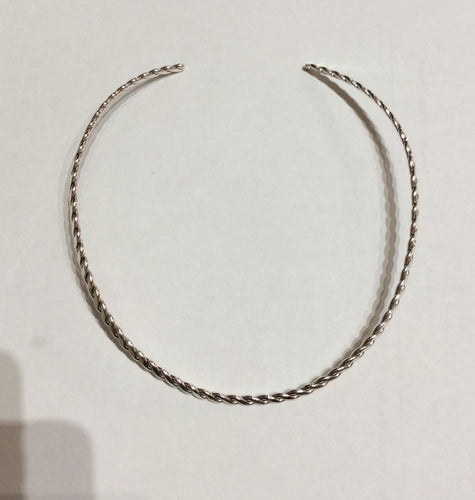 925 sterling silver braided neck collar