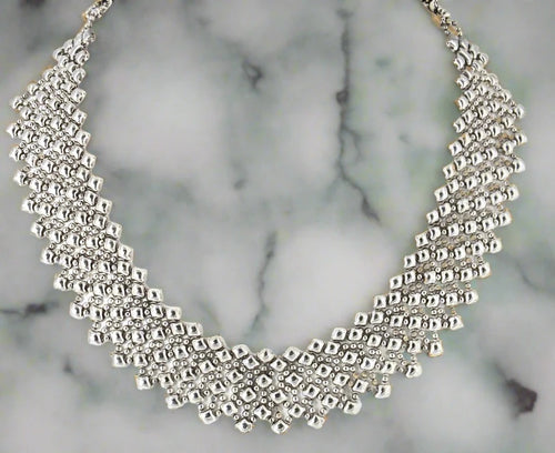 sg liquid metal n17-as antique silver necklace by sergio gutierrez
