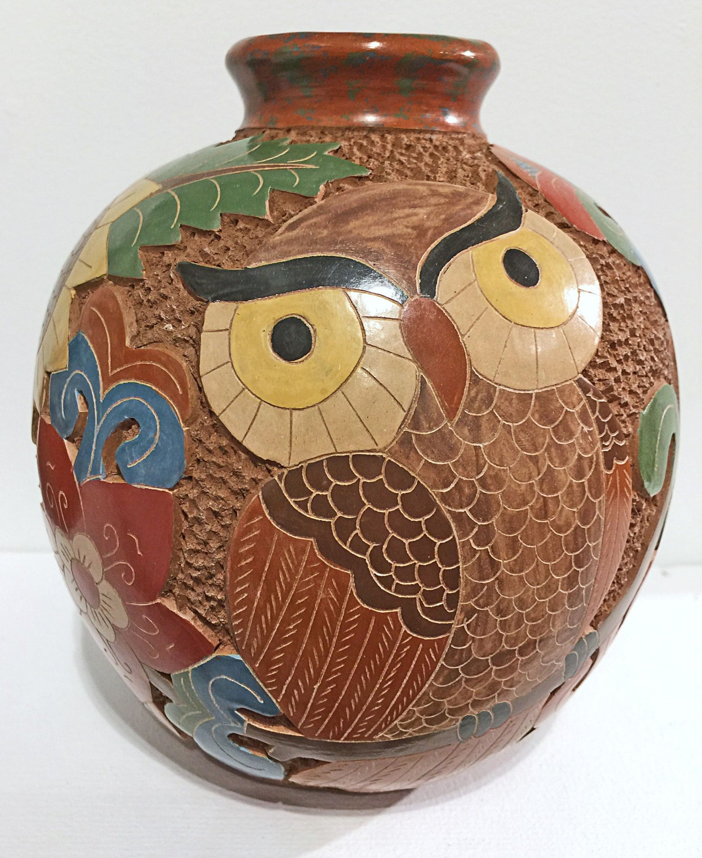 mundo handmade nicaraguan pottery- owl animal pot