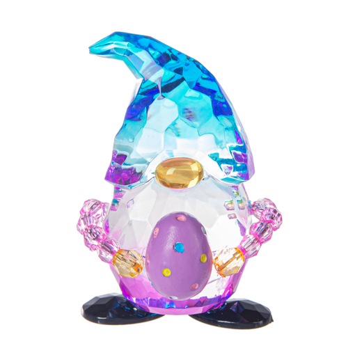 Ganz Crystal Expressions Easter Gnome Figurine- Blue Hat With Egg