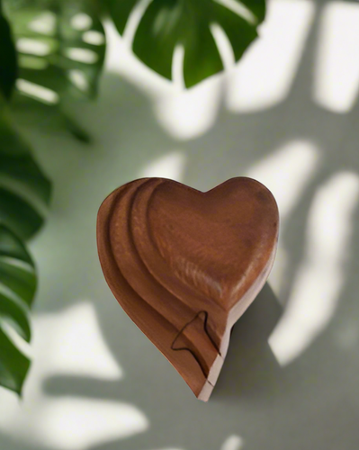 Wooden Heart Puzzle Box