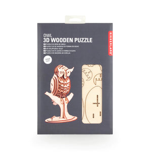 kikkerland owl 3d wooden puzzle