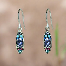 firefly jewelry sparkle long oval earring-tanzanite-e185-tz