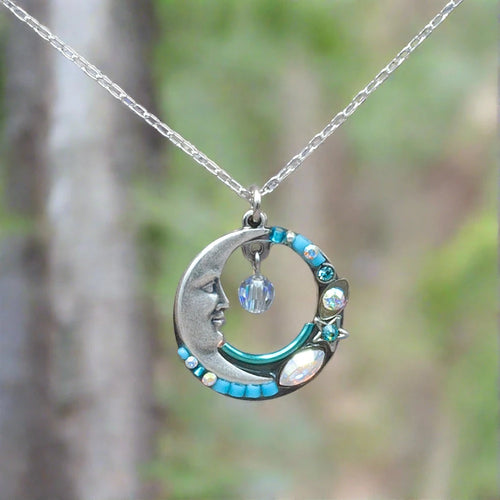 firefly jewelry celestial moon pendant necklace-ice