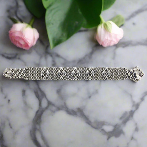 sg liquid metal b3-as antique silver bracelet by sergio gutierrez 3/4