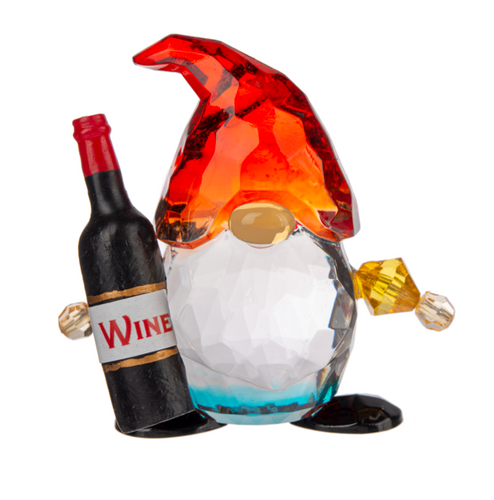 Ganz Crystal Expressions Sippin' with my Gnomies Figurine- Red Hat