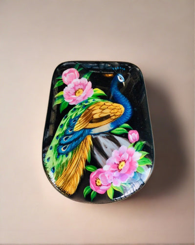 russian lacquer box- peacock