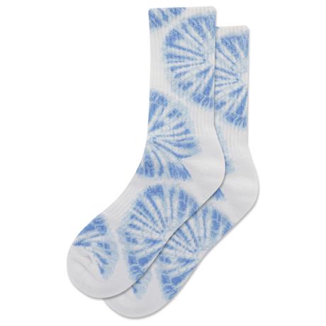 hotsox women's knit radial tie dye crew socks