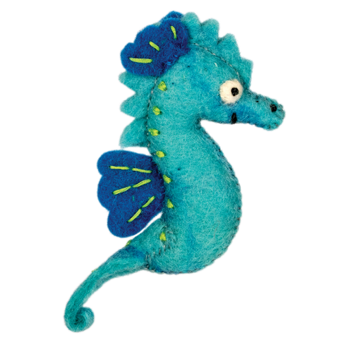 dzi handmade felted ornament: sea horse