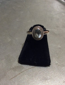 sterling silver bali style oval blue topaz ring size 8
