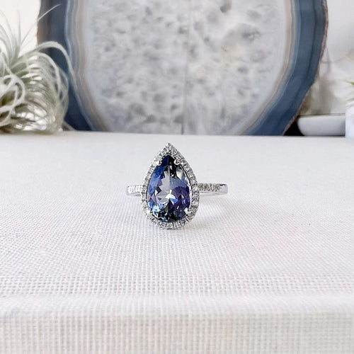 liven co. one of a kind teardrop tanzanite ring-size 6