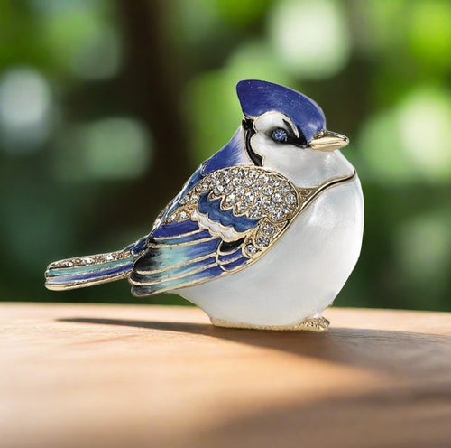 kubla crafts bejeweled blue jay box