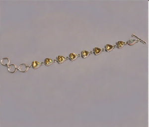 sterling silver trillion cut citrine toggle bracelet