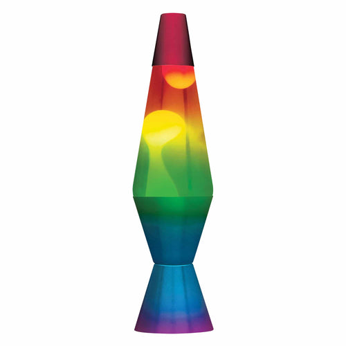 schylling toys 14.5” lava® lamp rainbow – white/clear/tricolor