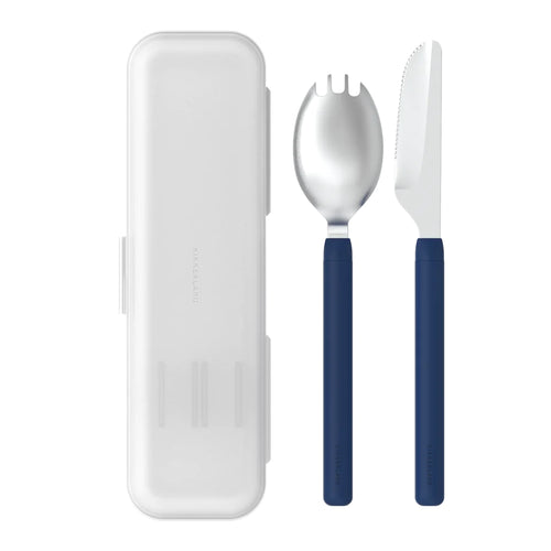 kikkerland travel utensil set - navy blue