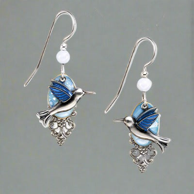 silver forest earrings- e-9757
