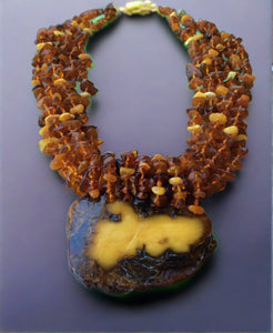 hand crafted one of a kind chunky baltic amber necklace