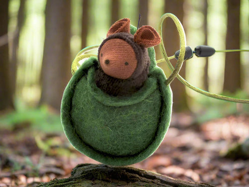 fairy shadow small mouse necklace waldorf miniature woodland animal-brown