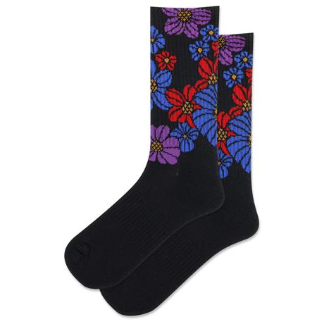 hotsox women's retro floral crew sock