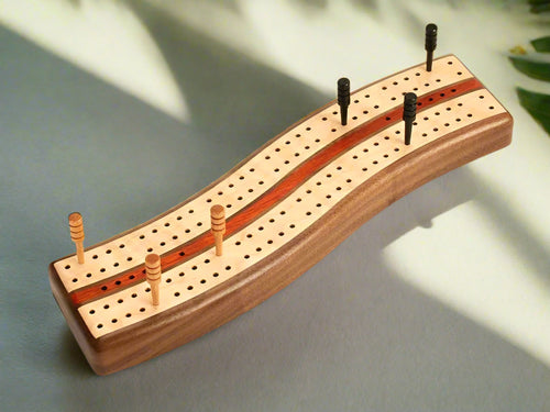 heartwood creations walnut s curve cribbage board