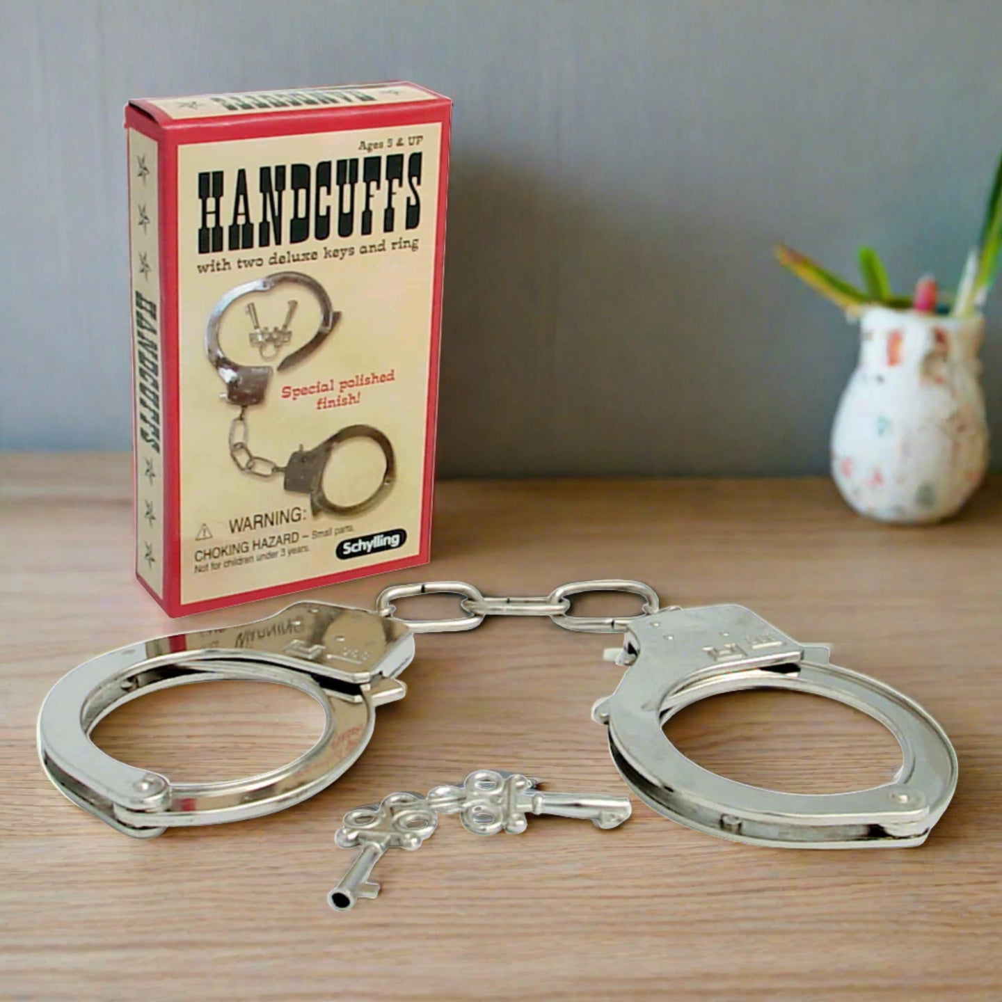 schylling toys metal hand cuffs with keys