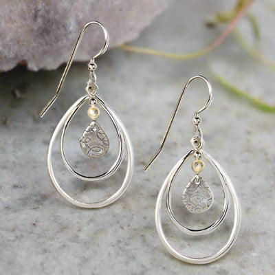 silver forest earrings- ne-0906