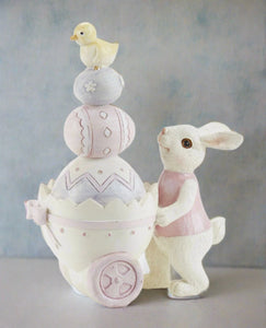 delton resin blush bunny egg cart