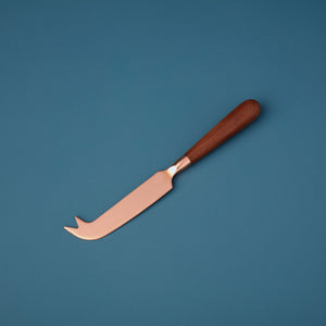 be home copper & wood cheese knife
