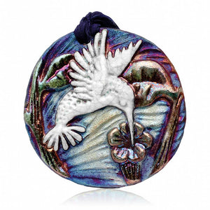 raku potteryworks hummingbird medallion ornament