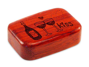 heartwood creations 3" med wide padauk box  - wine & kisses