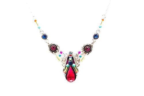 firefly jewelry camelia simple necklace-multicolor/scarlet