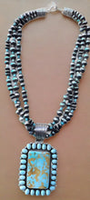 Load image into Gallery viewer, hand crafted dry creek turquoise necklace and earring set
