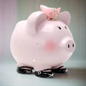 child to cherish pink princess pig piggy bank